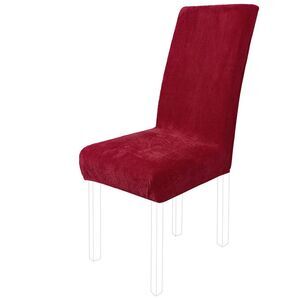 Plush Stretch Chair Cover for Dining Room, Red